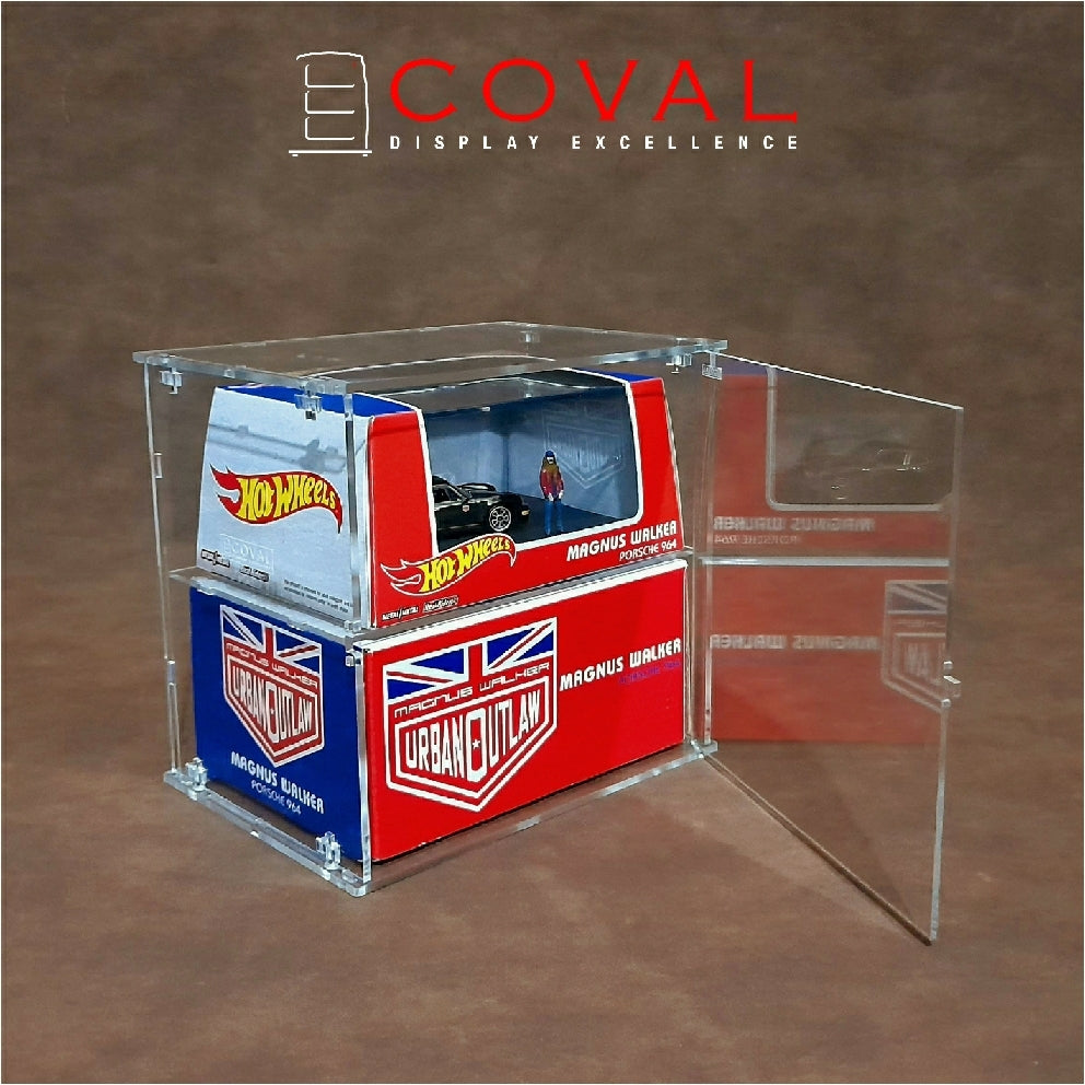 SLP-102 Acrylic Display Case for Hot Wheels RLC Boxed Cars and Figures with Front Door