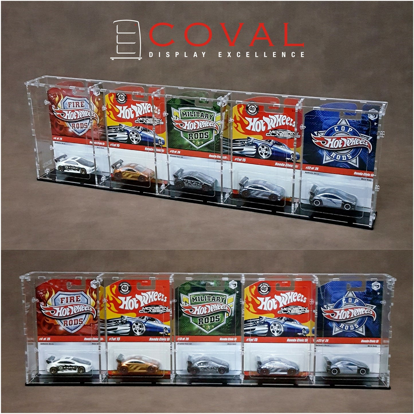 SRC-501 Acrylic Display Case for 5 x 1 Carded RLC and Mainline Hot Wheels *Stackable *Wallmountable