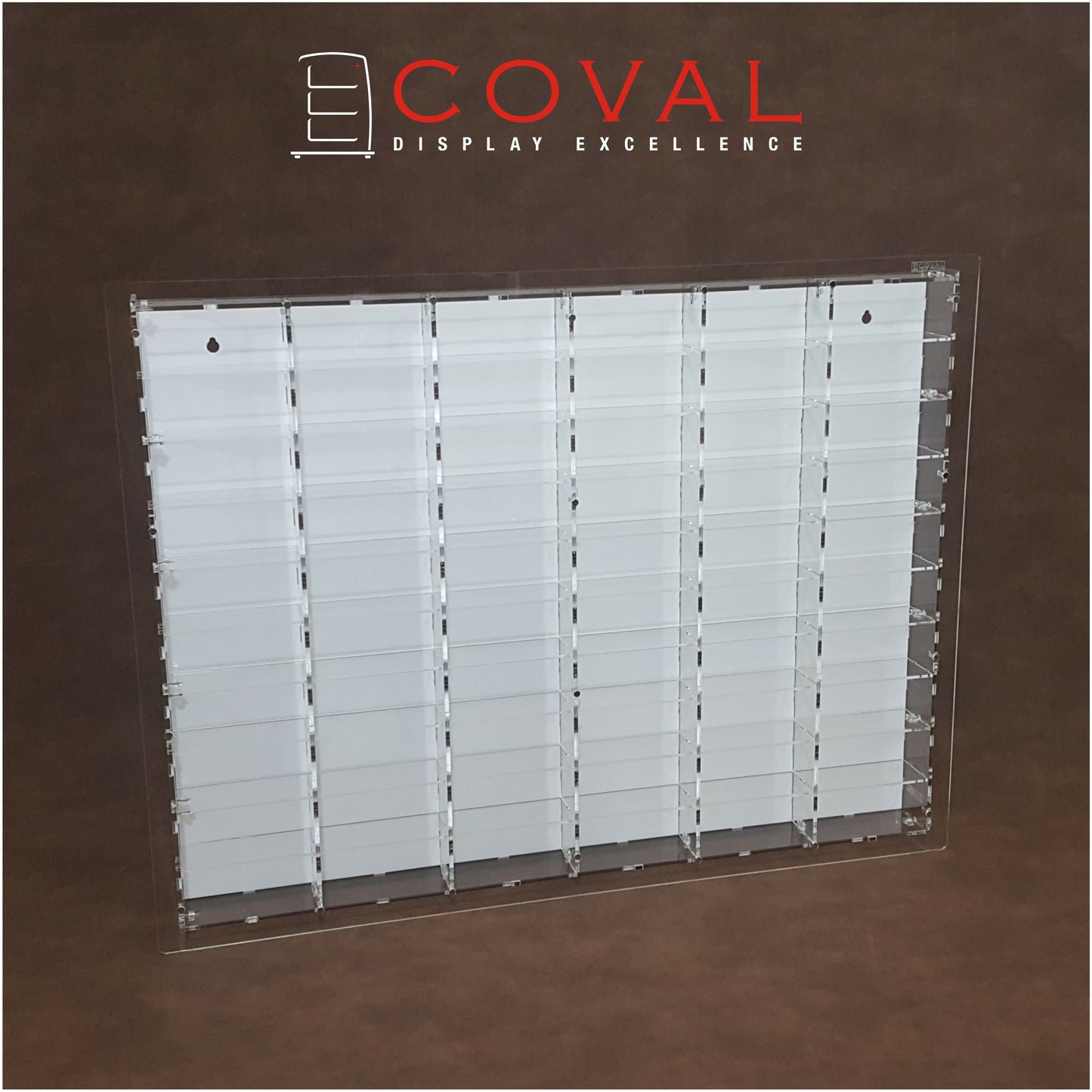 LST-610W Acrylic Wall Display for 1/64 Loose Cars Holds 60