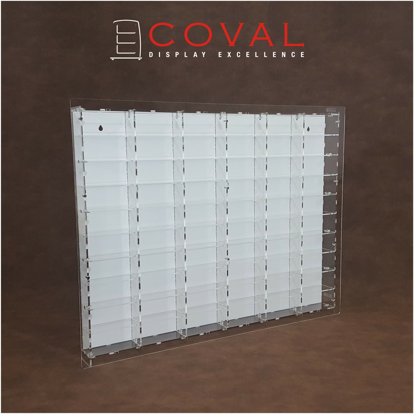 LST-610 Acrylic Wall Display for 1/64 Loose Cars Holds 60