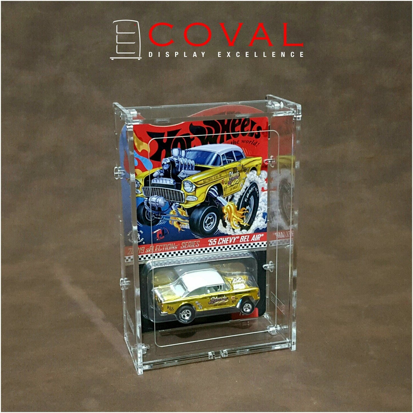 HDR-101 Acrylic Display Case for Single Carded RLC and Mainline Hot Wheels with Front Vertical Door