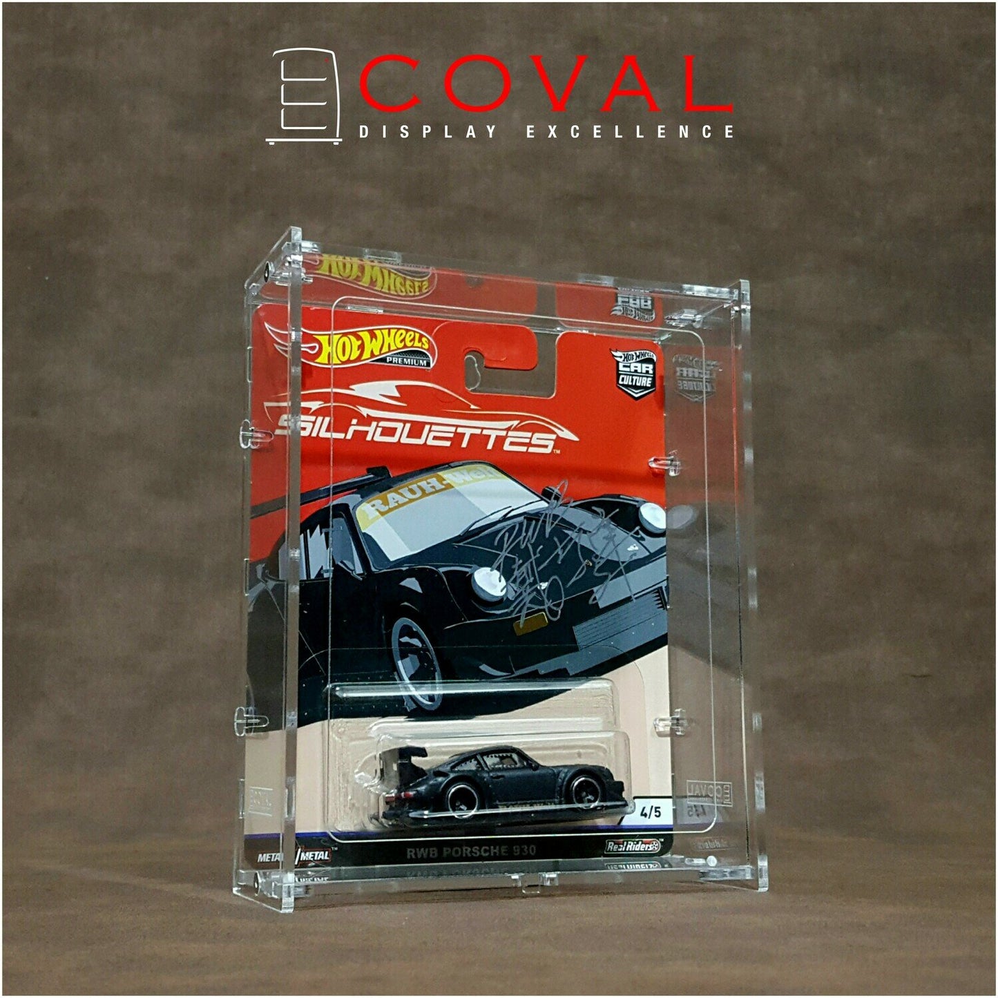 HDW-101 Acrylic Display Case for Single Wide Carded Hot Wheels with Front Vertical Door
