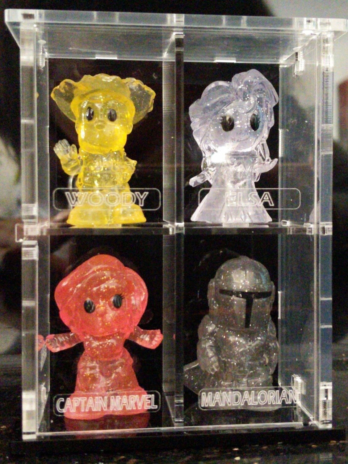 Woolworths Disney+ Ooshies Display Case - Holds Complete 4 Glitter Ooshies