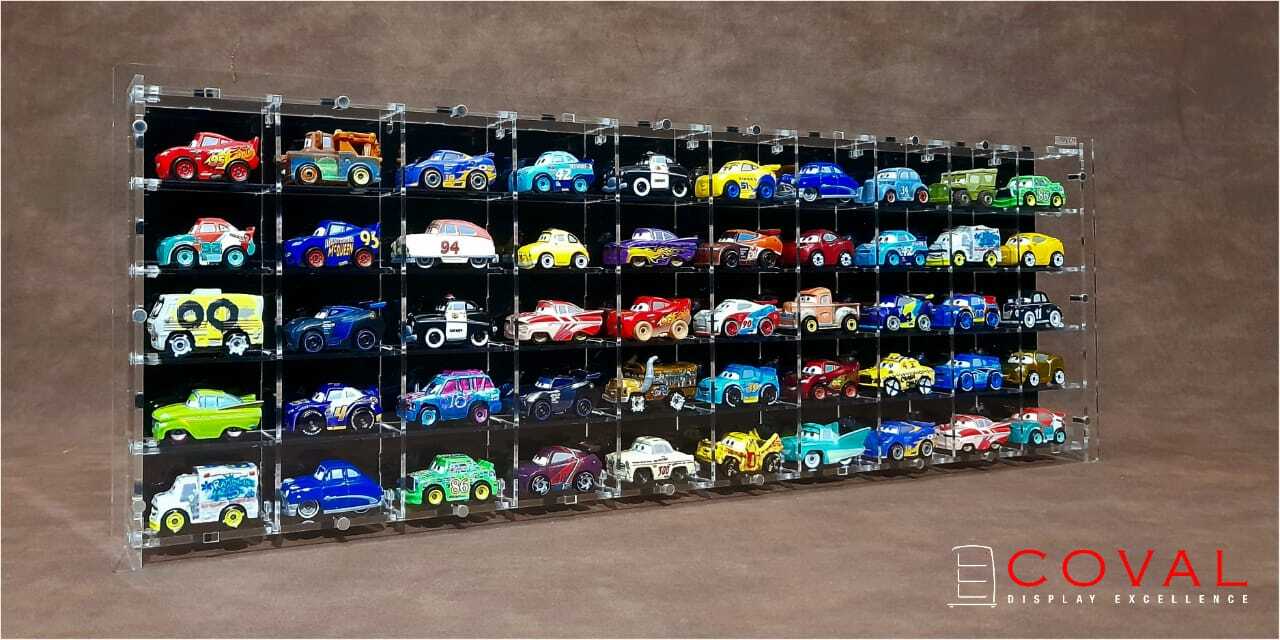 LSB-1005B Acrylic Display Case for Mattel Disney Mini Racers CARS Holds 50