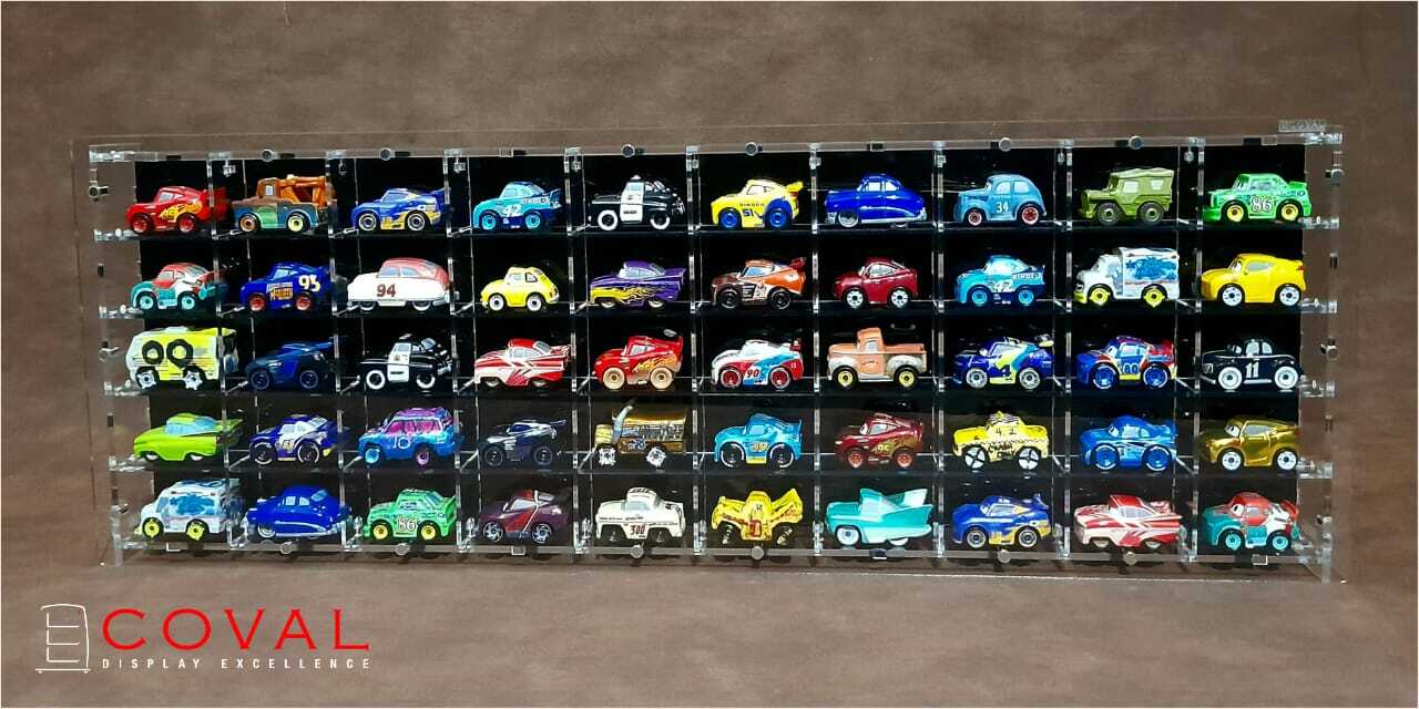 LSB-1005B Acrylic Display Case for Mattel Disney Mini Racers CARS Holds 50