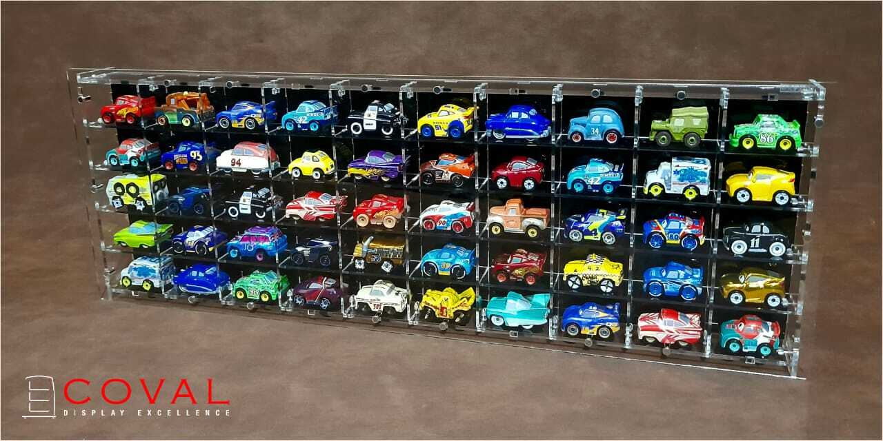 LSB-1005B Acrylic Display Case for Mattel Disney Mini Racers CARS Holds 50