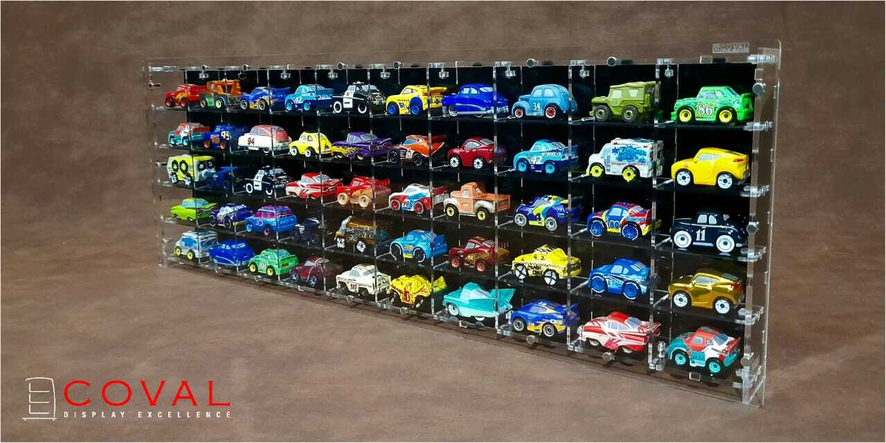 LSB-1005B Acrylic Display Case for Mattel Disney Mini Racers CARS Holds 50