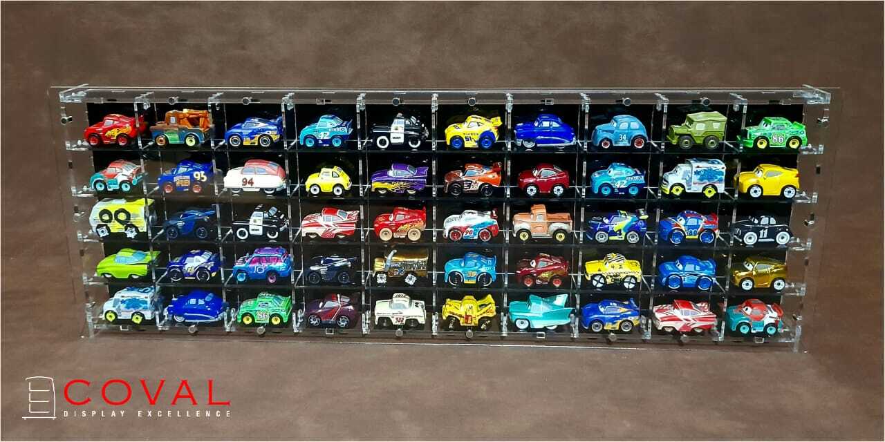 LSB-1005B Acrylic Display Case for Mattel Disney Mini Racers CARS Holds 50