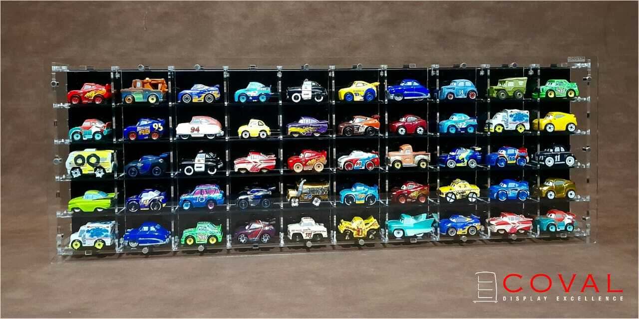 LSB-1005B Acrylic Display Case for Mattel Disney Mini Racers CARS Holds 50