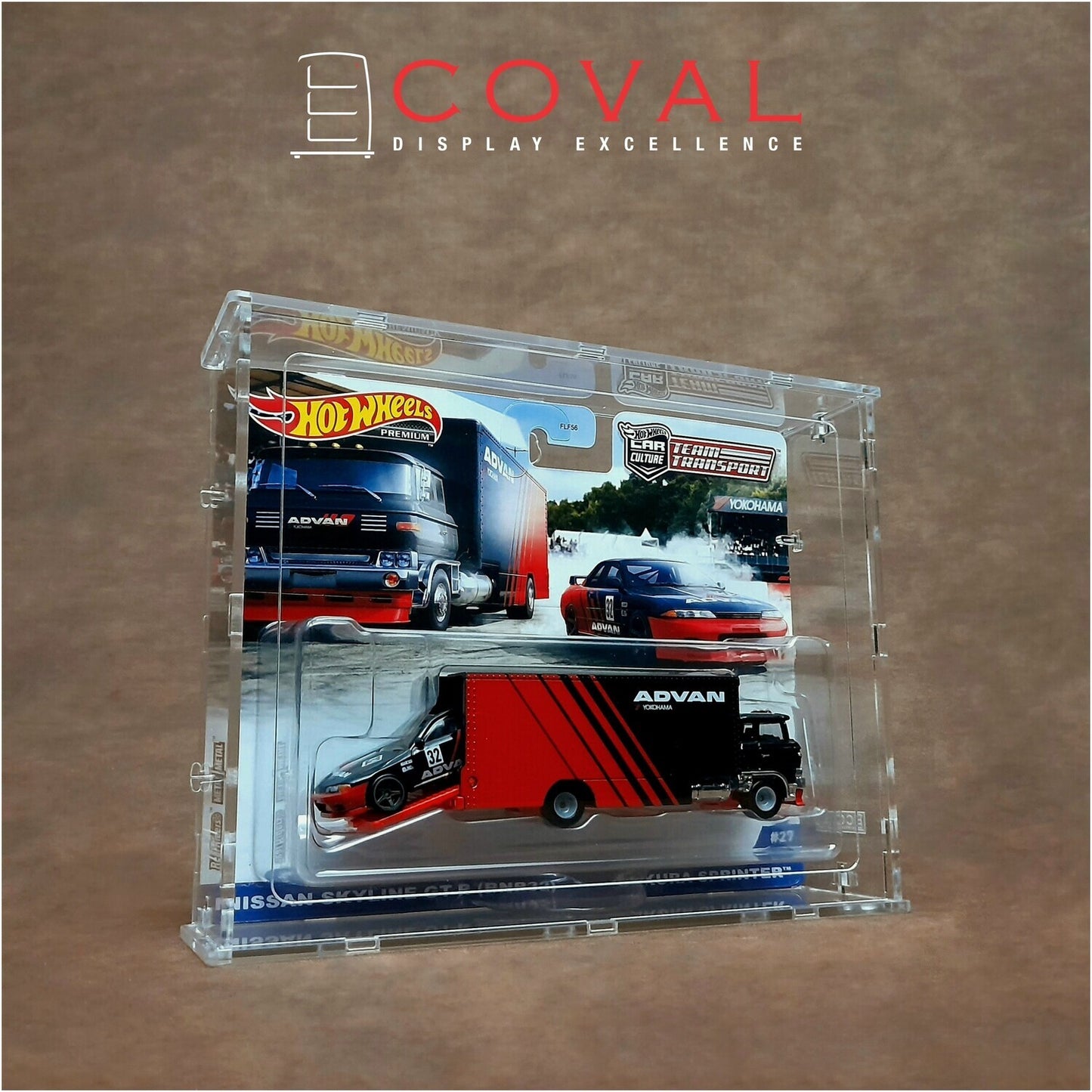 SXC-101 Acrylic Display Case for Single Carded Hot Wheels Team Transport *Stackable *Walmountable