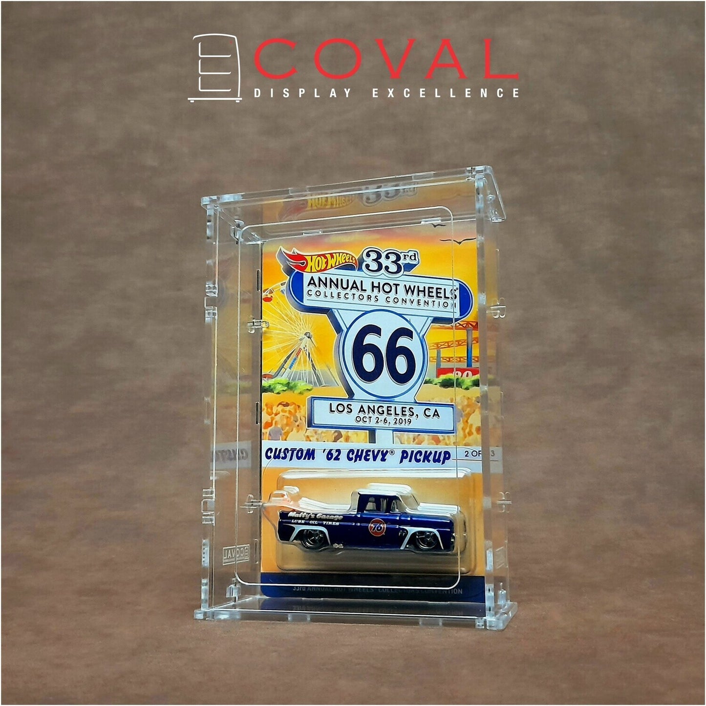 SRC-101D Acrylic Display Case for 1 x 1 Carded RLC and Mainline Hot Wheels *Stackable *Wallmountable *Front Opening Door