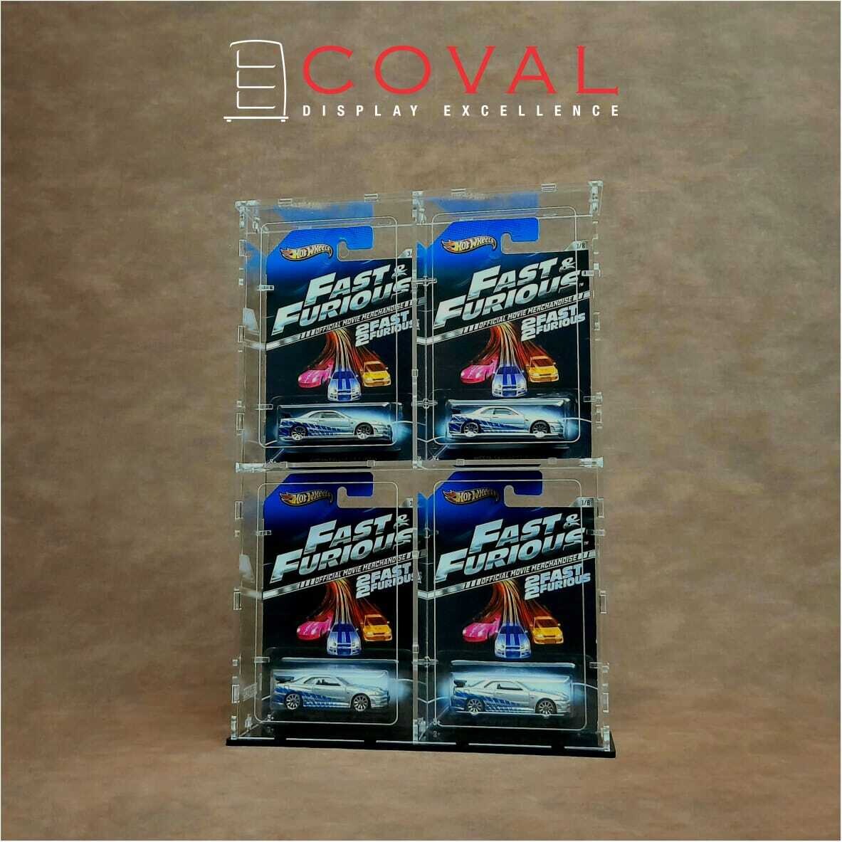SRC-202 Acrylic Display Case for 2 x 2 Carded RLC and Mainline Hot Wheels *Stackable *Wallmountable
