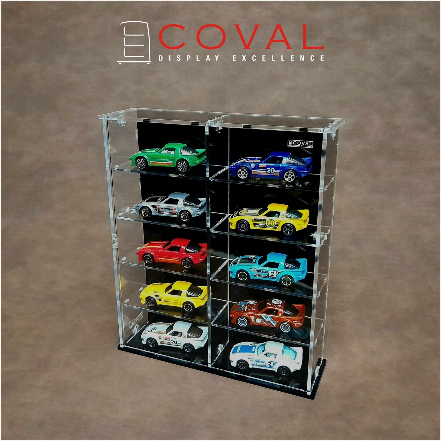 SMD-205B Acrylic Display Cabinet Holds 1/64 Loose Cars Holds 2 x 6
