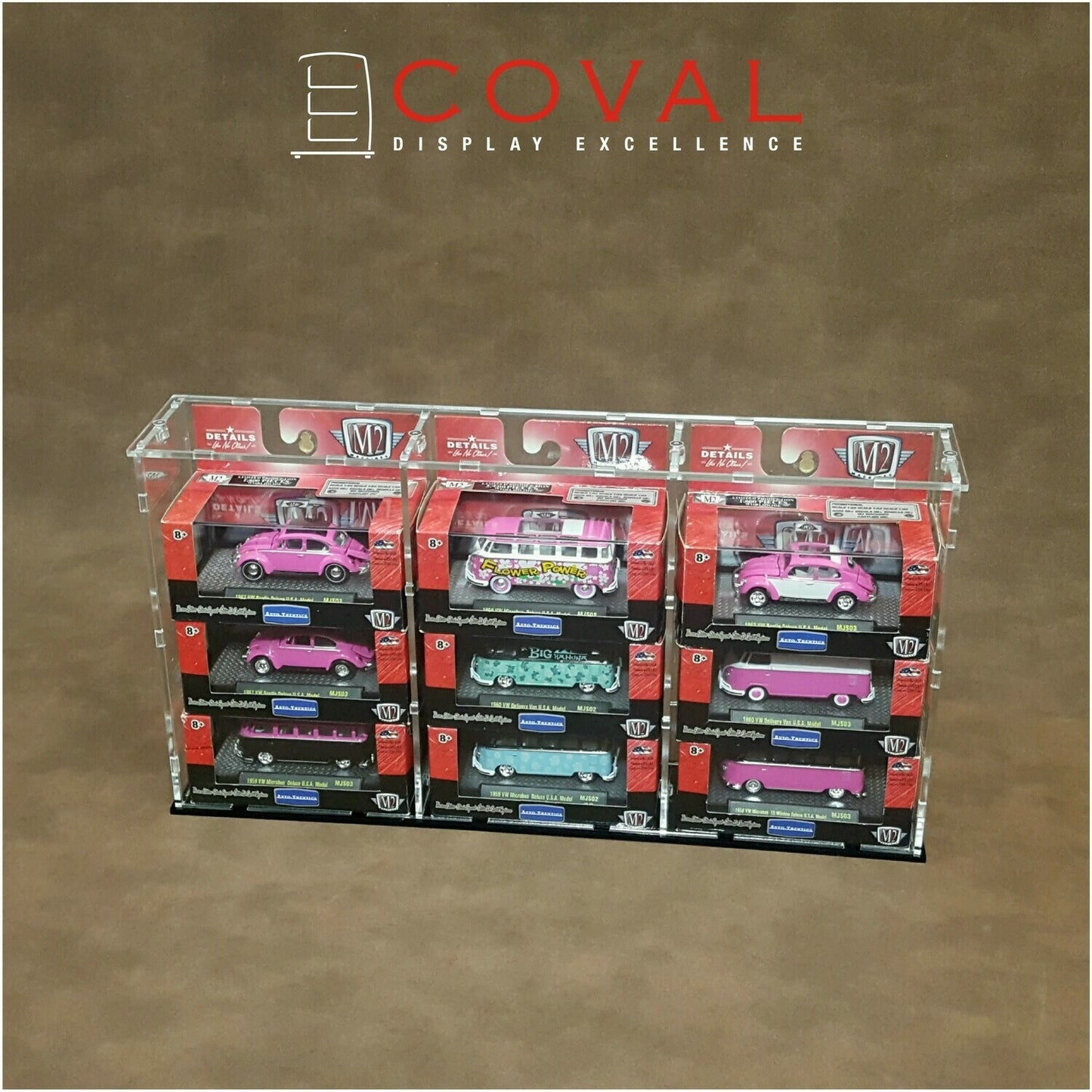 SMT-303 Acrylic Display Case for 1/64 M2 Machines Boxed Car Holds 9