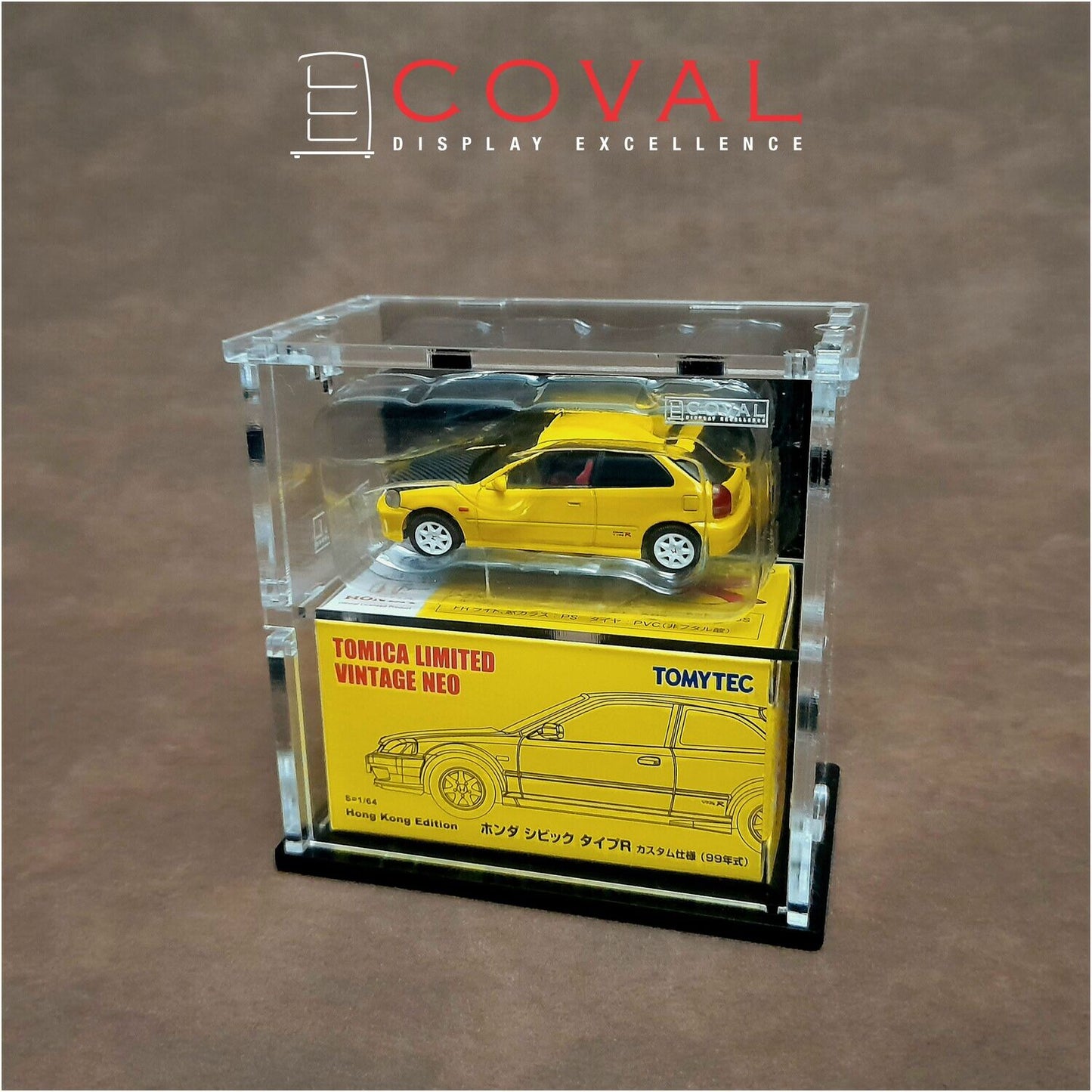 SLV-102B Acrylic Display Cabinet for Single Tomica Limited Vintage TLV 1:64 Car and Box