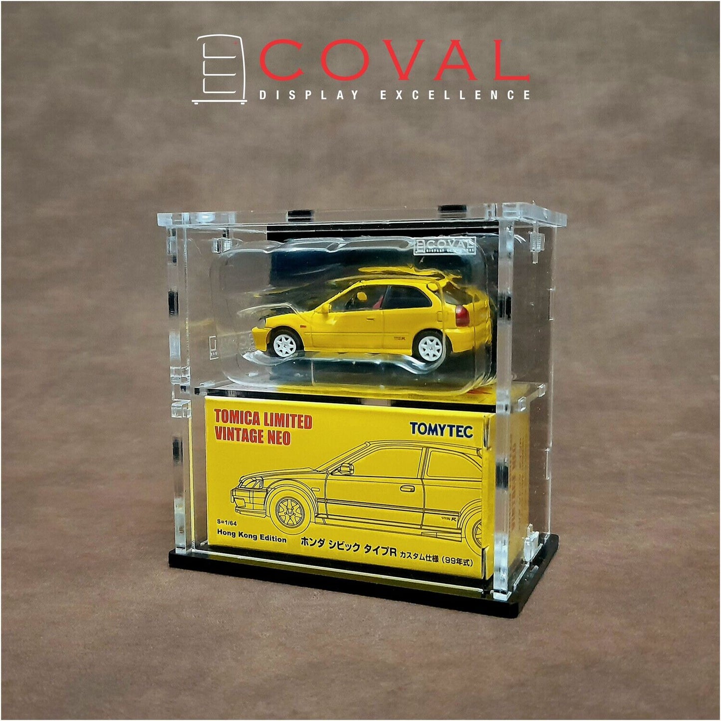 SLV-102B Acrylic Display Cabinet for Single Tomica Limited Vintage TLV 1:64 Car and Box