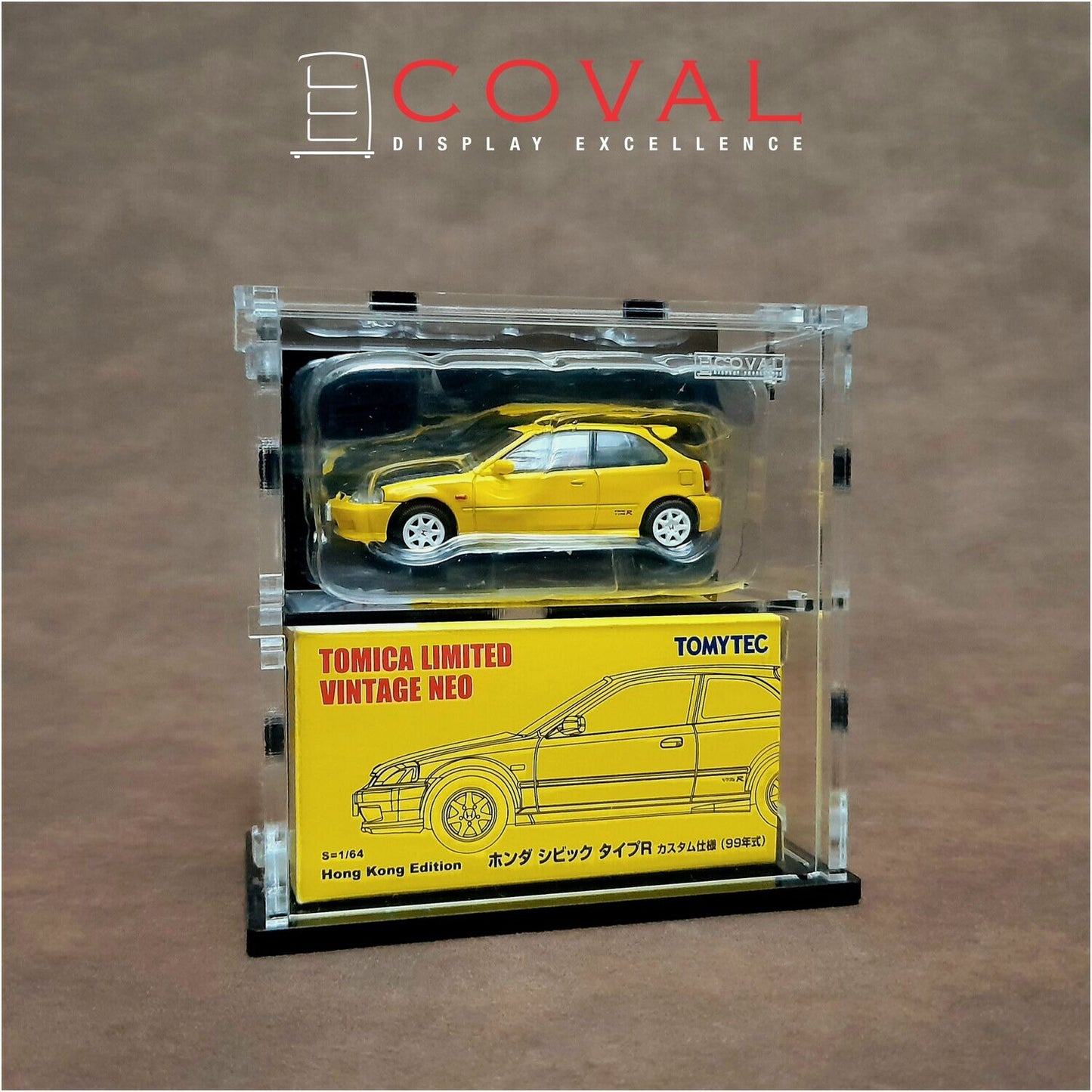 SLV-102B Acrylic Display Cabinet for Single Tomica Limited Vintage TLV 1:64 Car and Box