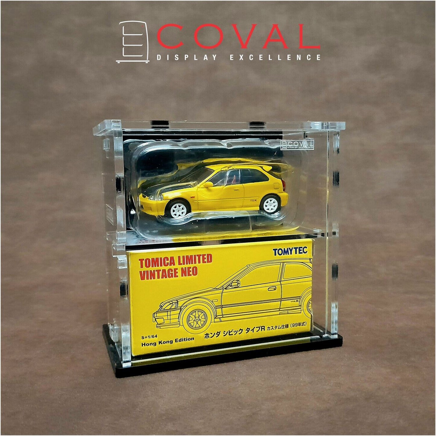 SLV-102B Acrylic Display Cabinet for Single Tomica Limited Vintage TLV 1:64 Car and Box