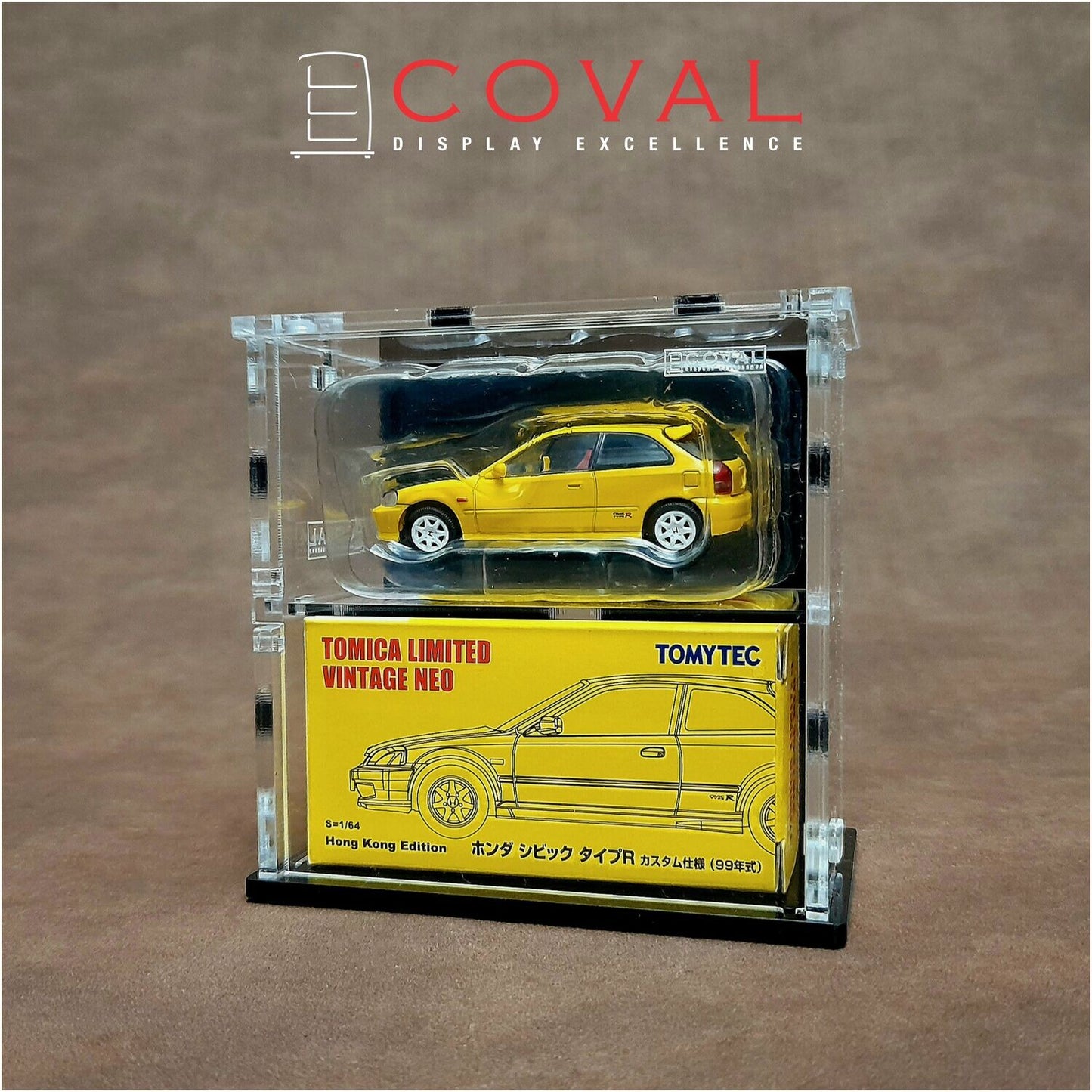 SLV-102B Acrylic Display Cabinet for Single Tomica Limited Vintage TLV 1:64 Car and Box