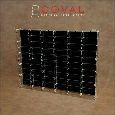 LST-610W Acrylic Wall Display for 1/64 Loose Cars Holds 60