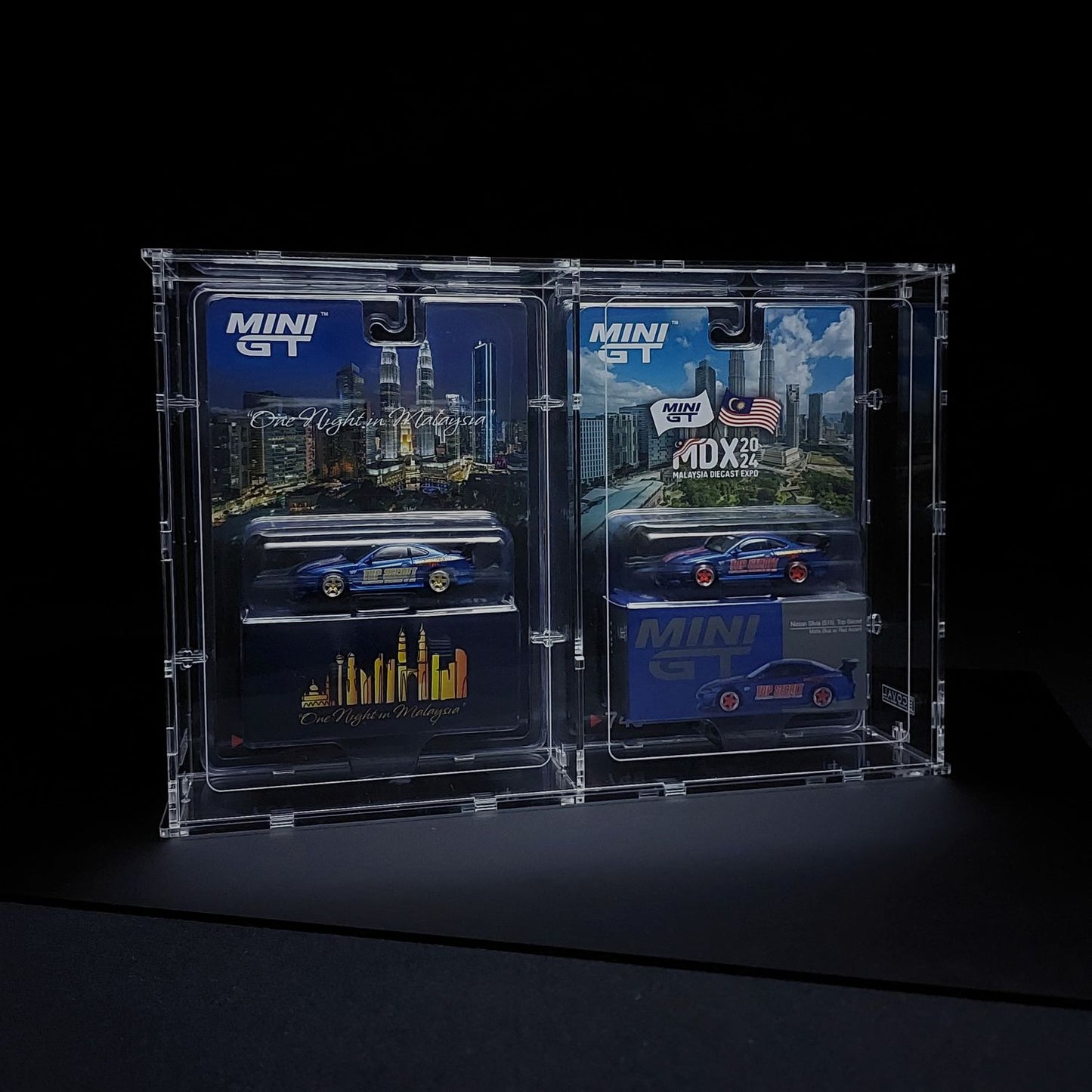SGT-201 Acrylic Display Case for 2 x 1 Mini GT Blister Packed Car *Stackable