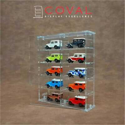 SMD-205W Acrylic Display Cabinet Holds 1/64 Loose Cars Holds 2 x 6