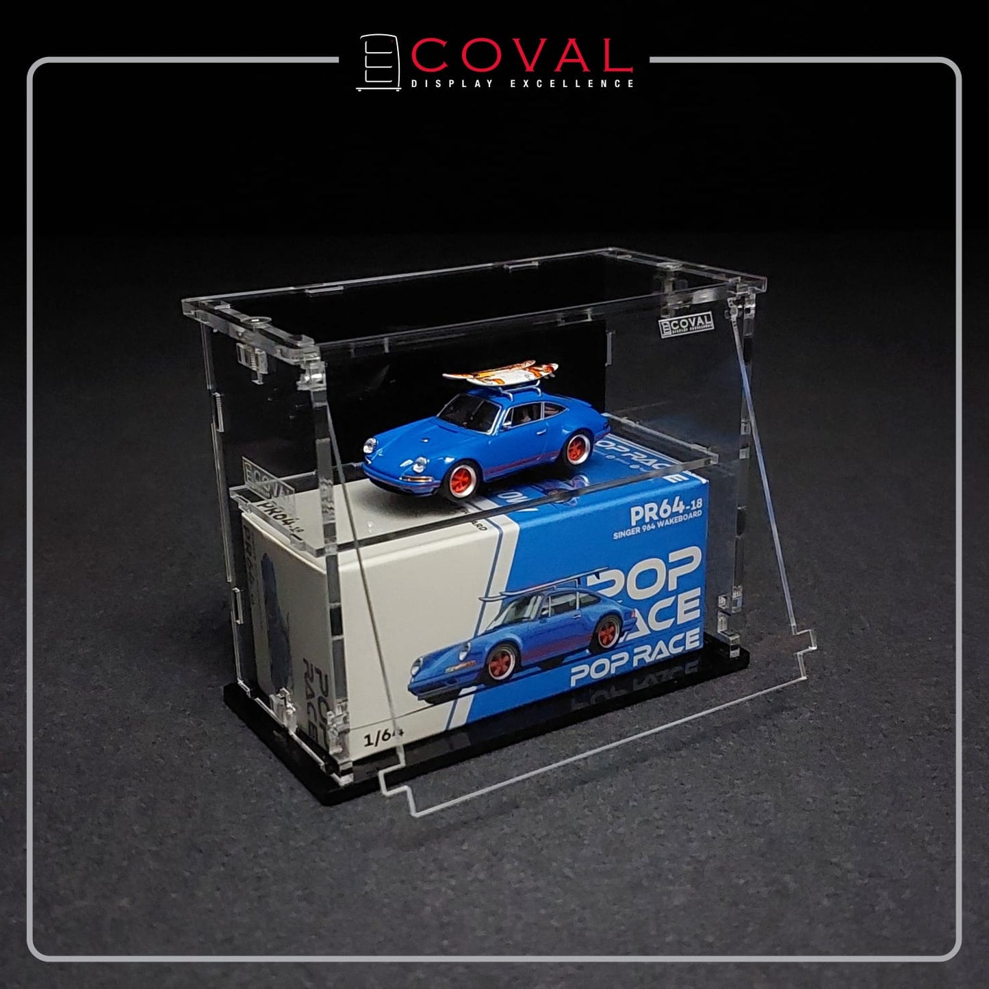 SMG-102VC Acrylic Display Cabinet for Single Mini GT Car and Box with Front Vertical Door