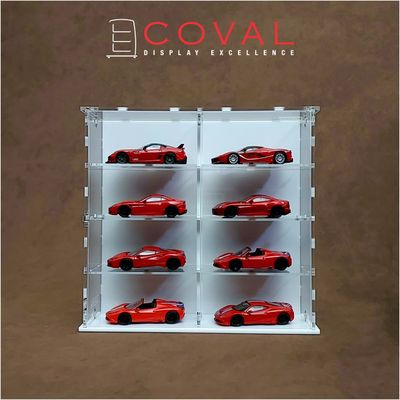 SMD-204 Acrylic Display Cabinet Holds 1/64 Loose Cars Holds 2 x 4