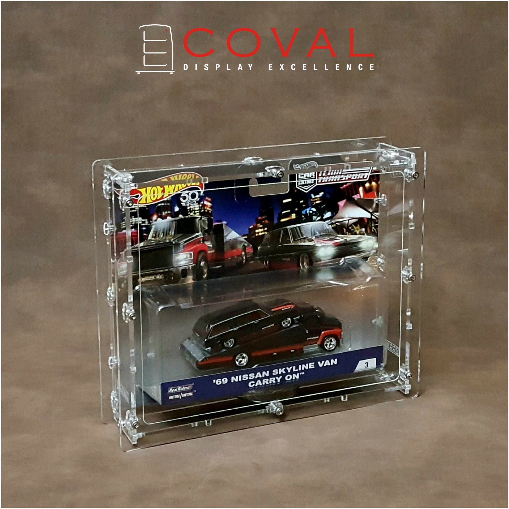 HXW-101 Acrylic Display Case for Single Carded Team Transport Hot Wheels