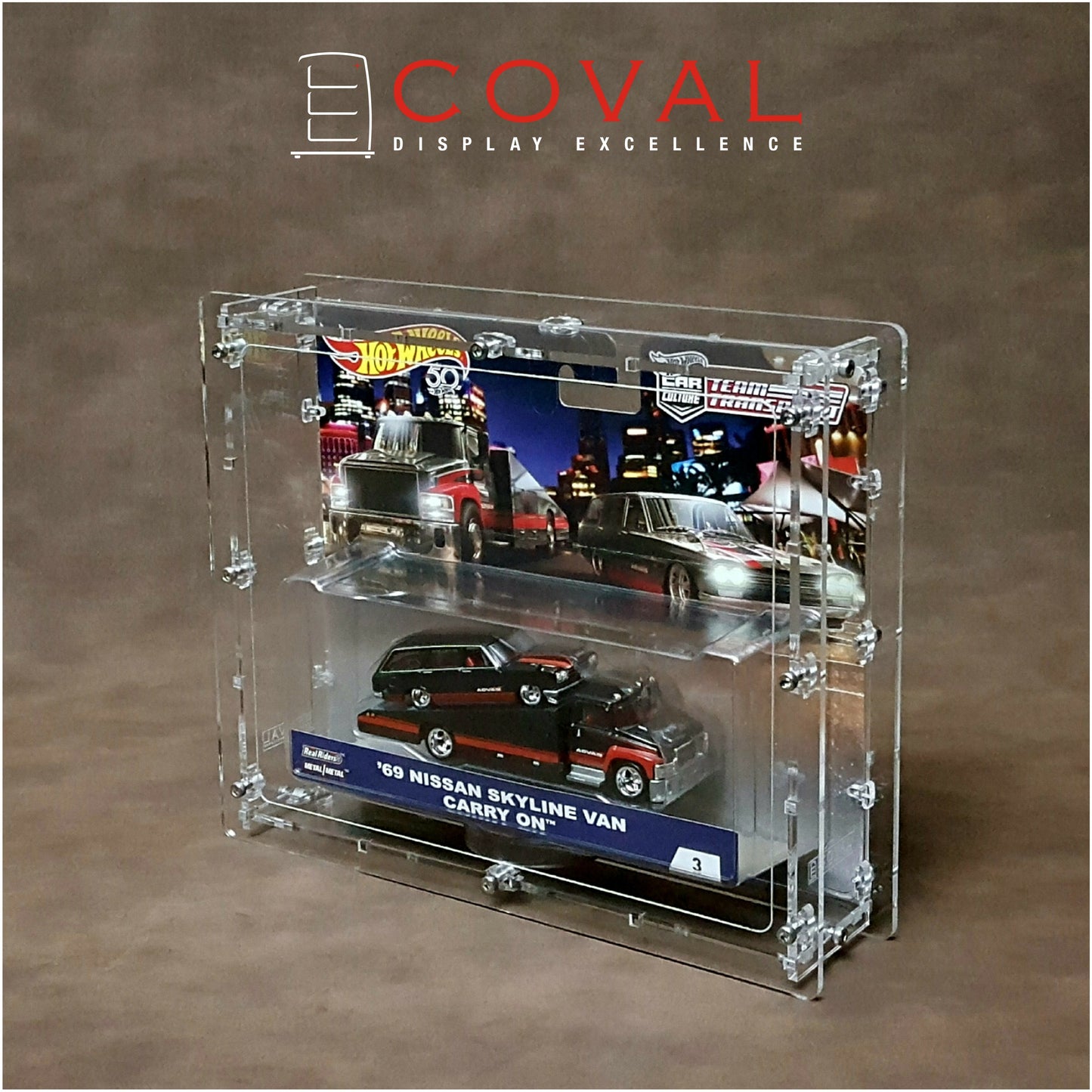 HXW-101 Acrylic Display Case for Single Carded Team Transport Hot Wheels