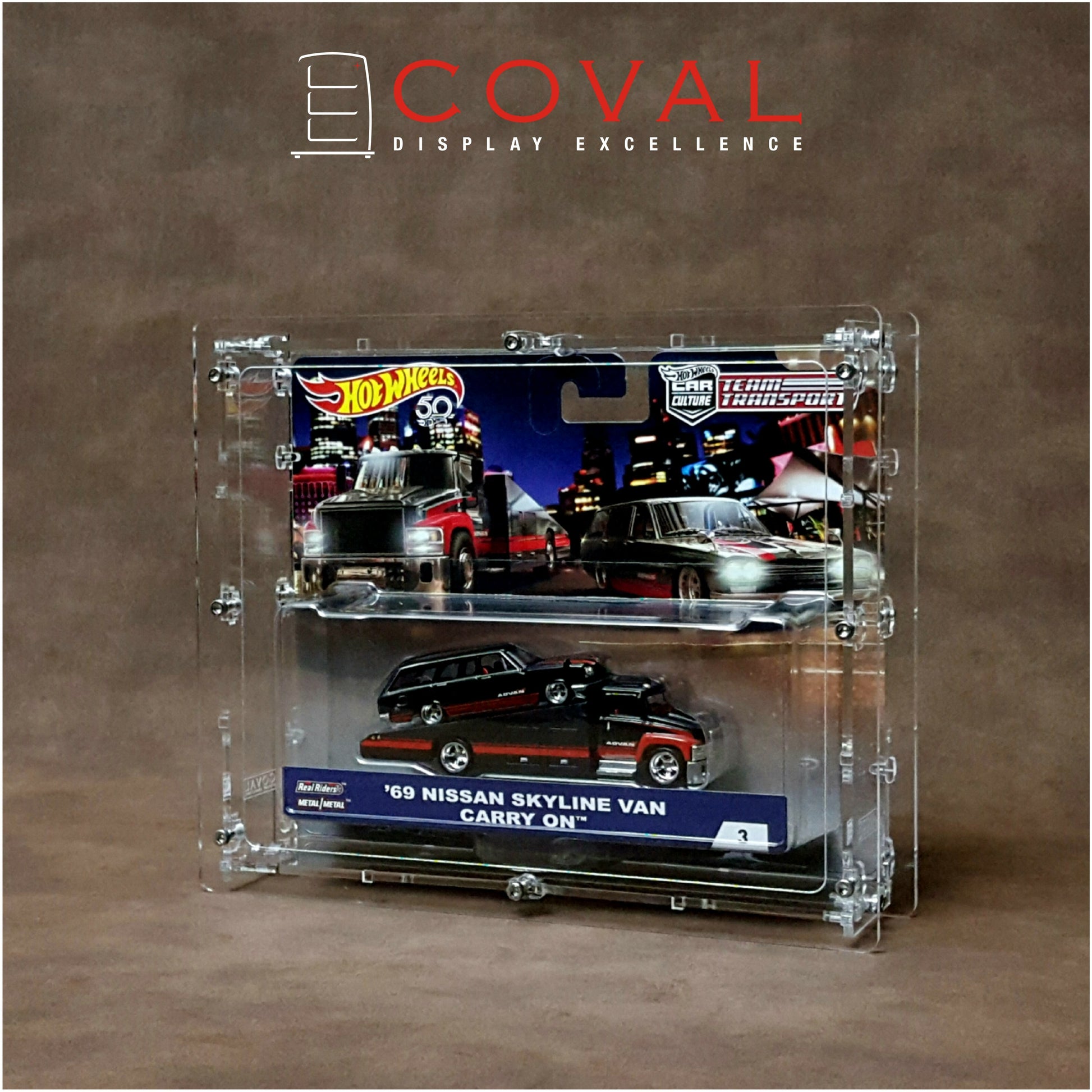 HXW-101 Acrylic Display Case for Single Carded Team Transport Hot Wheels