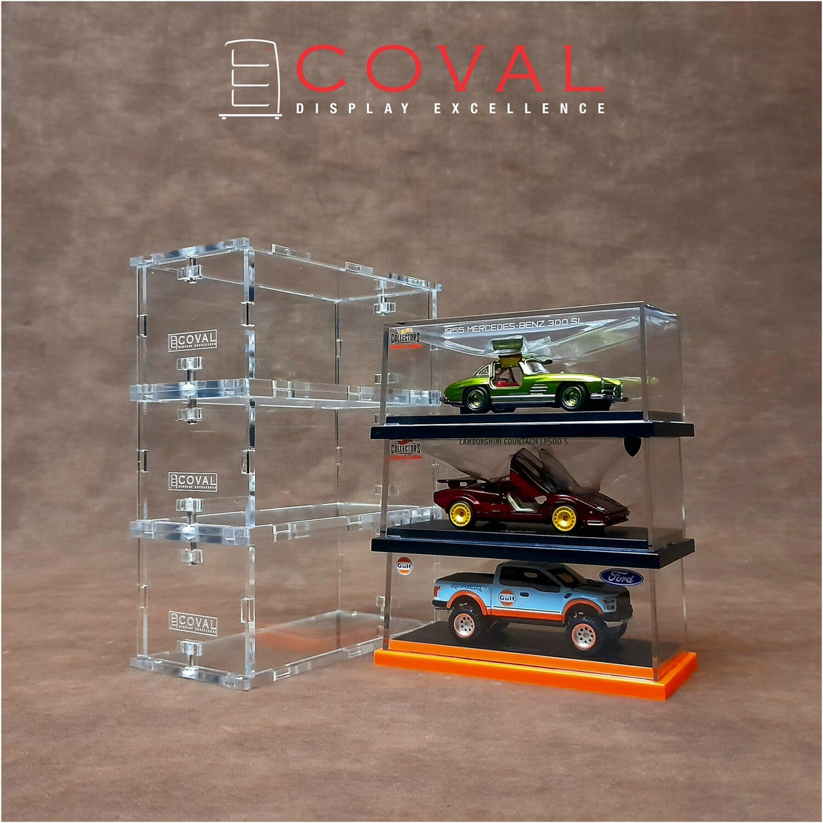 RBX-101-3PK Acrylic Display Case for Standard Hot Wheels RLC Boxed Car ...