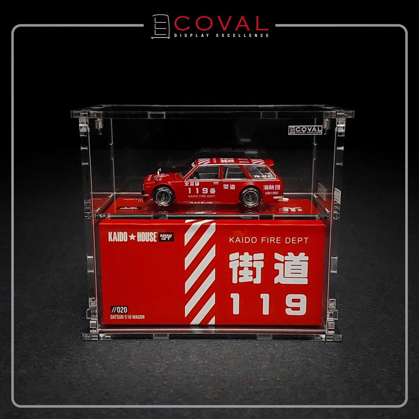 SMG-102KC Acrylic Display Cabinet for Mini GT x Kaido House Car and Box with Vertical Door