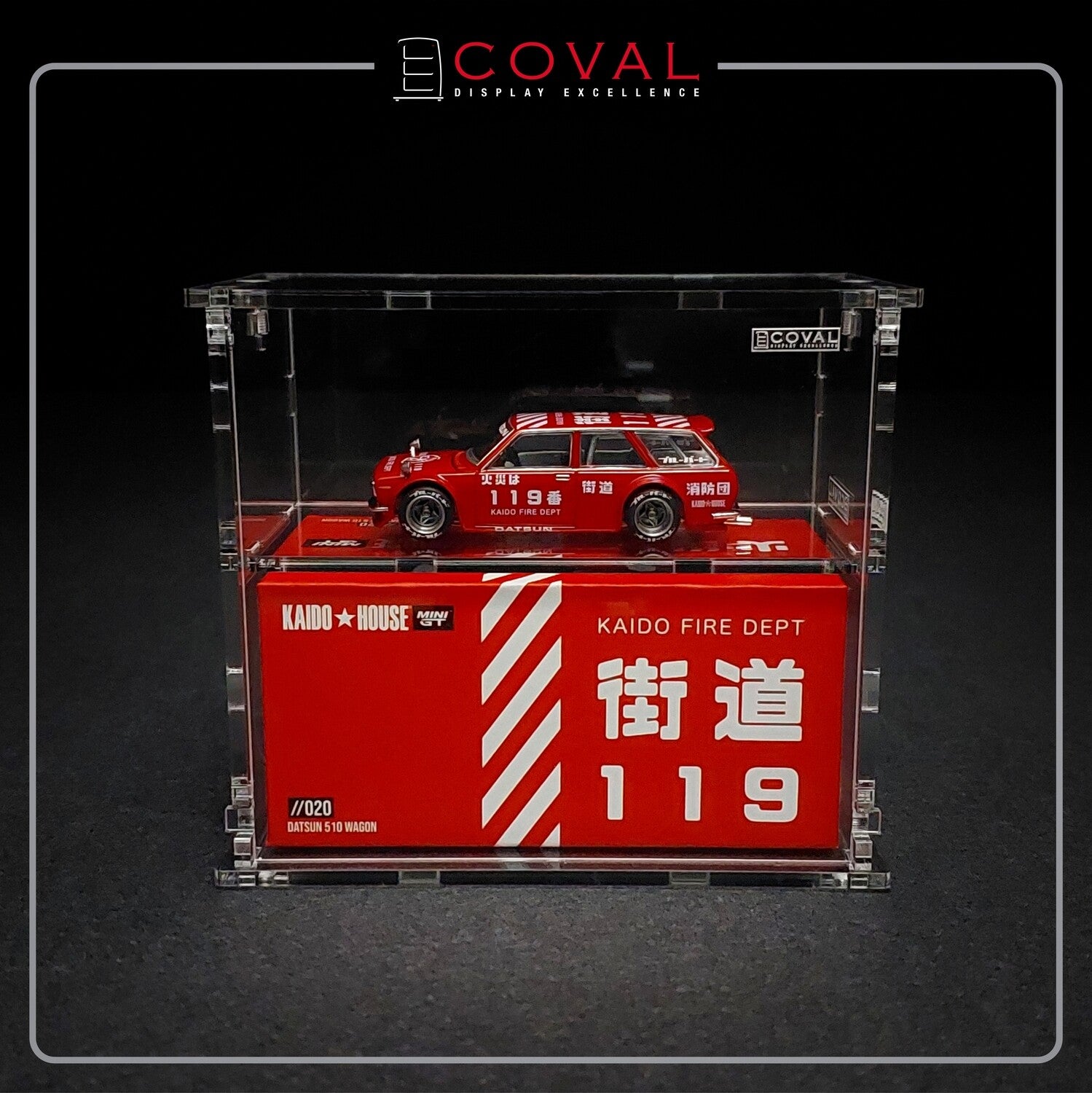 SMG-102KC Acrylic Display Cabinet for Mini GT x Kaido House Car and Box with Vertical Door