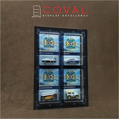 CRF-202 Acrylic Wall Display for 2 x 2 Mainline and RLC Carded Hot Wheels