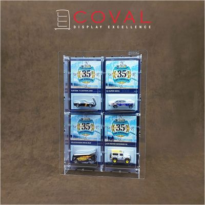 CRF-202 Acrylic Wall Display for 2 x 2 Mainline and RLC Carded Hot Wheels