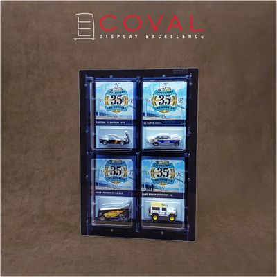 CRF-202 Acrylic Wall Display for 2 x 2 Mainline and RLC Carded Hot Wheels