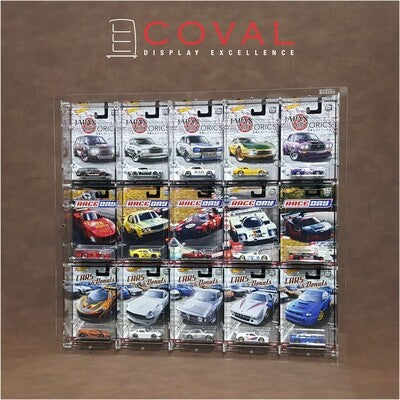 CRF-503 Acrylic Wall Display for 5 x 3 Hot Wheels RLC and Mainline