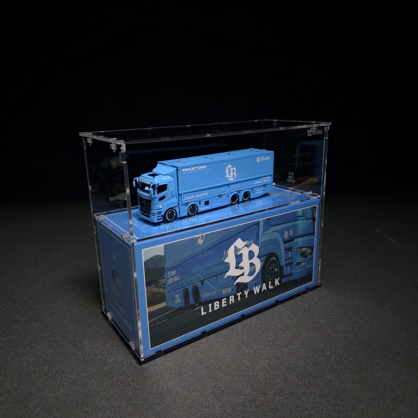 GCD-102LT Acrylic Display Case for GCD Models Long Truck and Packaging Box 1/64