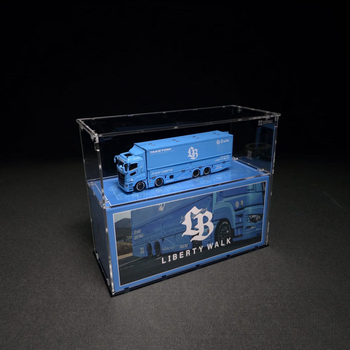 GCD-102LT Acrylic Display Case for GCD Models Long Truck and Packaging Box 1/64