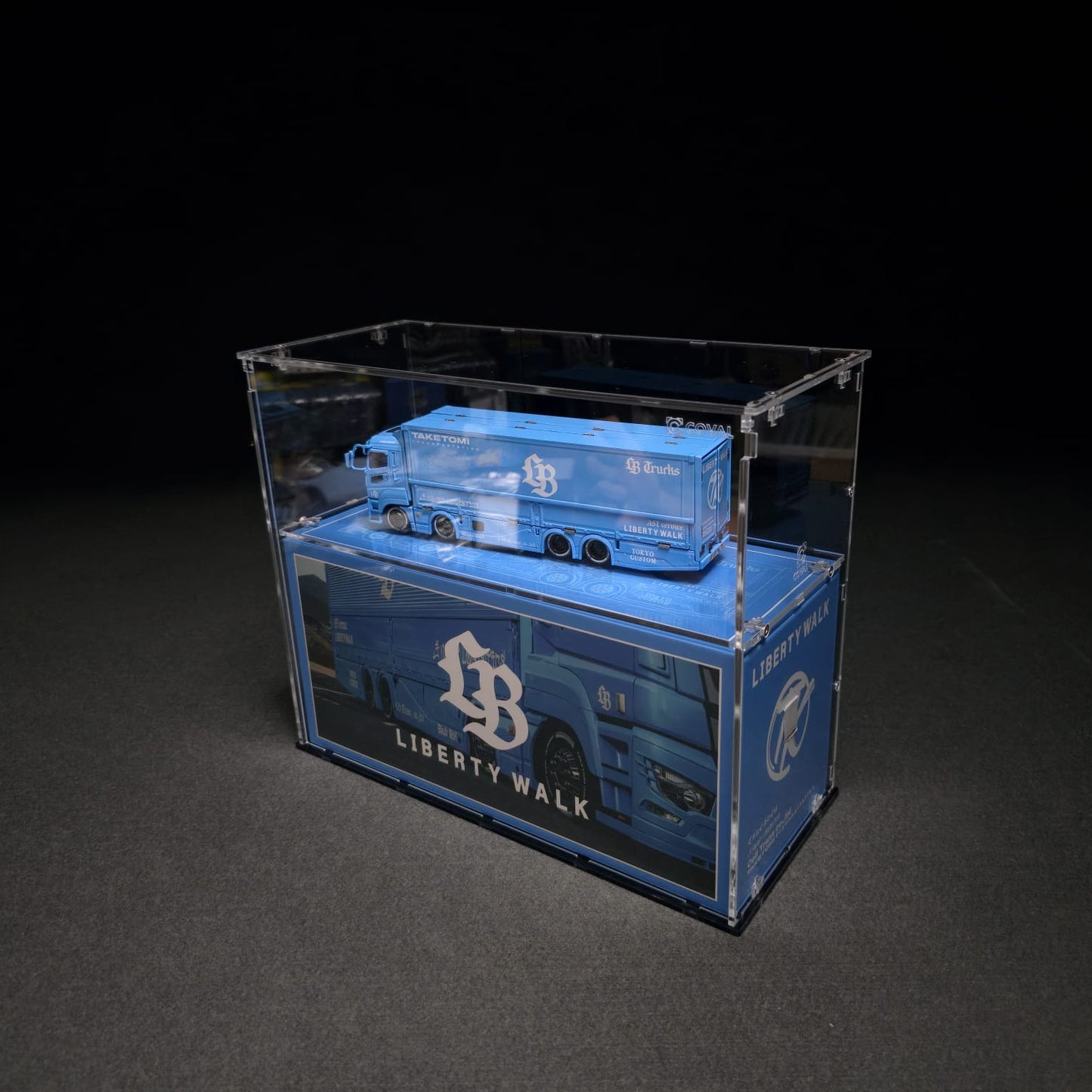 GCD-102LT Acrylic Display Case for GCD Models Long Truck and Packaging Box 1/64