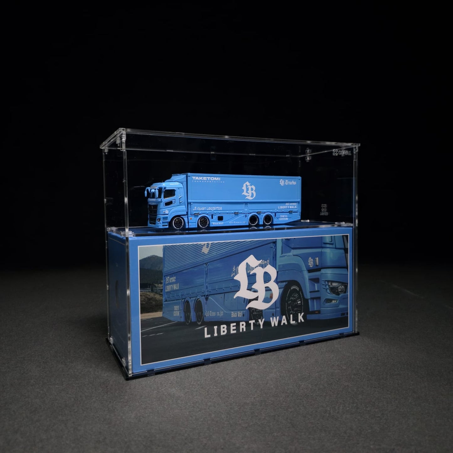 GCD-102LT Acrylic Display Case for GCD Models Long Truck and Packaging Box 1/64