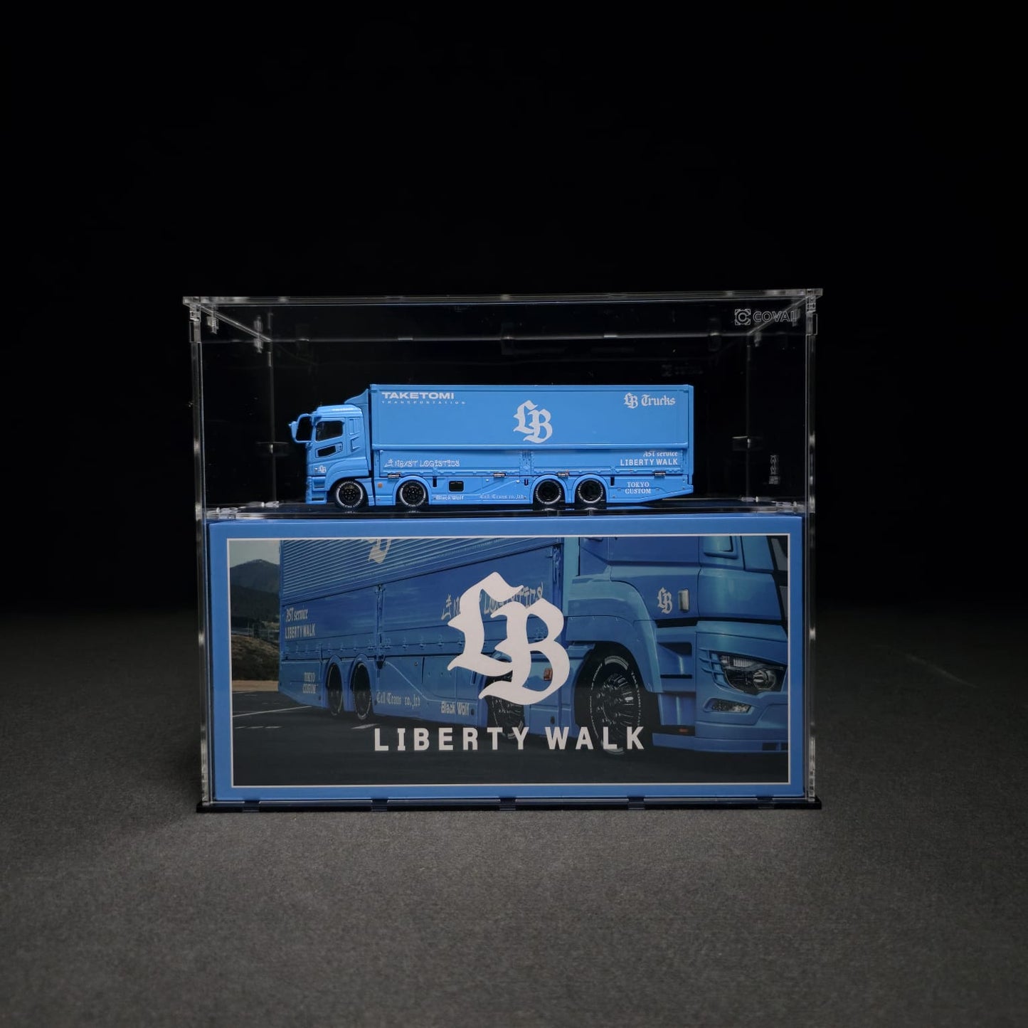GCD-102LT Acrylic Display Case for GCD Models Long Truck and Packaging Box 1/64