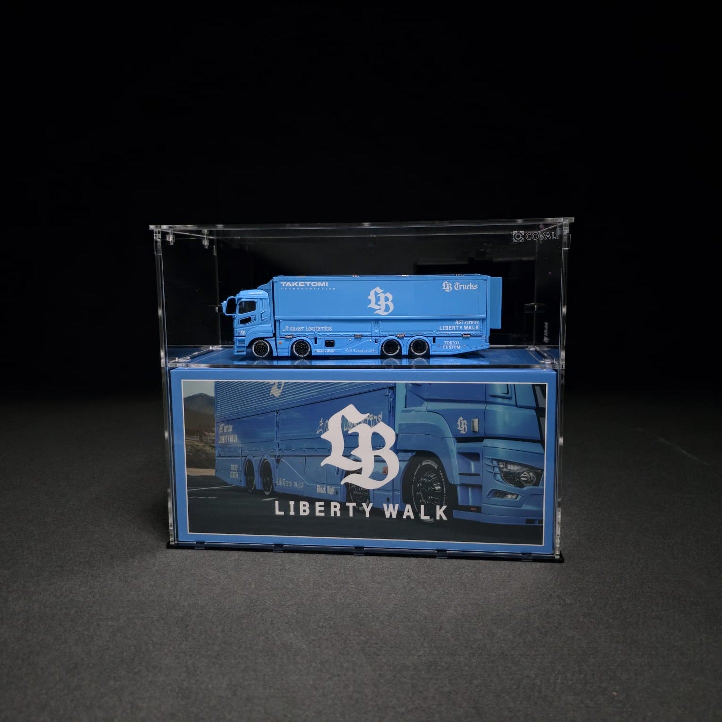 GCD-102LT Acrylic Display Case for GCD Models Long Truck and Packaging Box 1/64