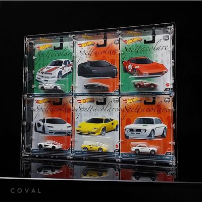 HWC-302 Acrylic Display Case for Six Premium Wide Carded Hot Wheels
