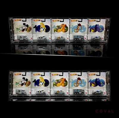 HWC-501 Acrylic Display Case for Five Premium Wide Carded Hot Wheels