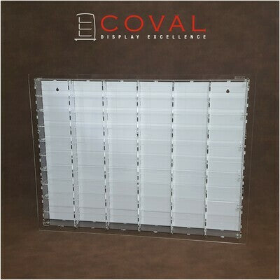 LST-610B Acrylic Wall Display for 1/64 Loose Cars Holds 60