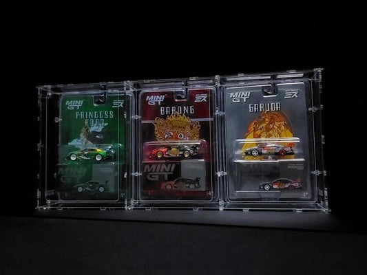 SGT-301 Acrylic Display Case for  3x 1 Mini GT Blister Packed Car *Stackable