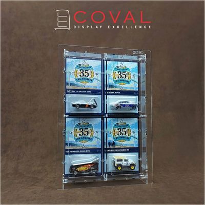 CRF-202 Acrylic Wall Display for 2 x 2 Mainline and RLC Carded Hot Wheels