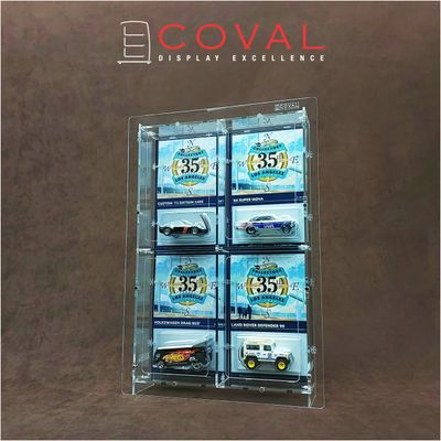 CRF-202 Acrylic Wall Display for 2 x 2 Mainline and RLC Carded Hot Wheels